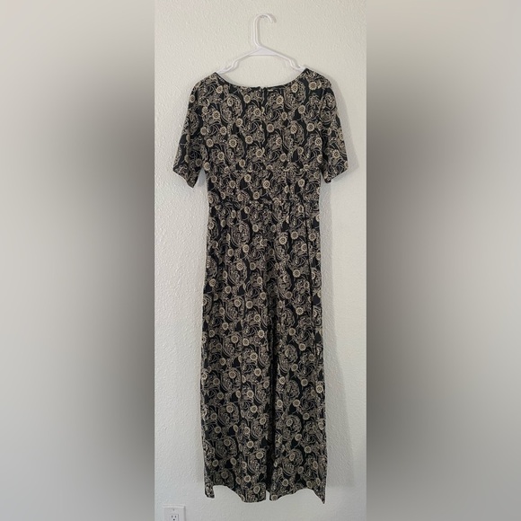 Rebecca Taylor women's Hunter Green/Cream monarch Fleur Poplin Jumpsuit size 10 - Picture 6 of 9